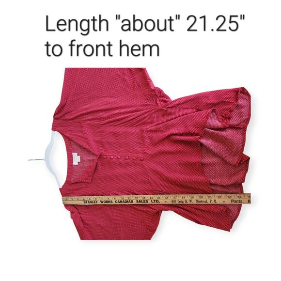 Anthropologie Maeve Red White Polka Dot Dolman Sleeve Blouse Sz S EUC - Picture 9 of 11